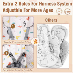 vocheer newborn insert length and padding demonstrates extended support for growing babies