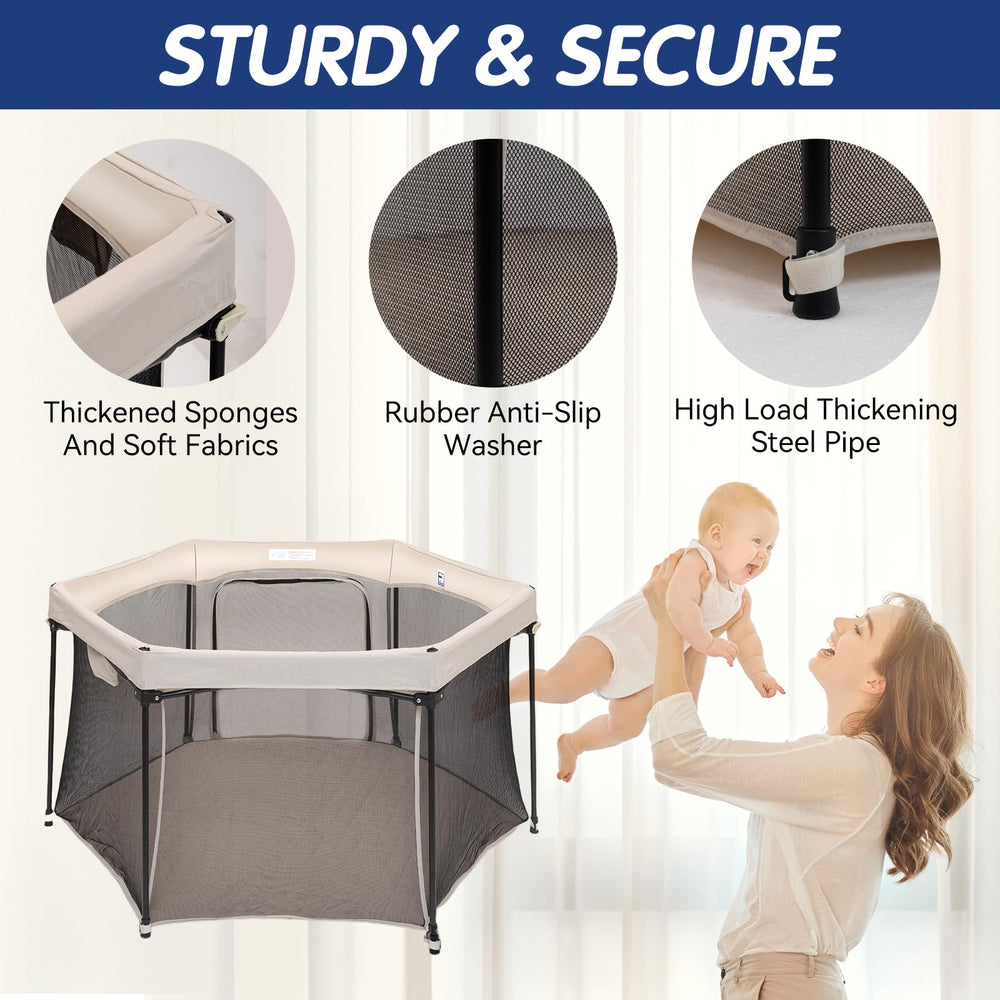 Vodipetko large playpen area supports crawling and standing practice