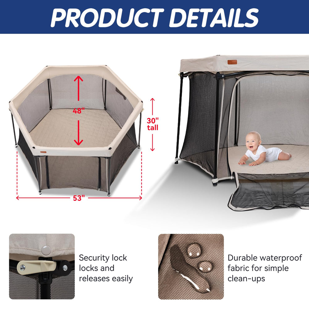 Vodipetko playpen non-slip base ensures stable playtime