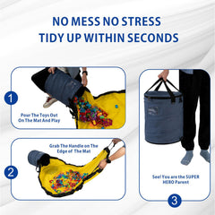Vogano foldable storage bin blue features quick collapse for effortless packing