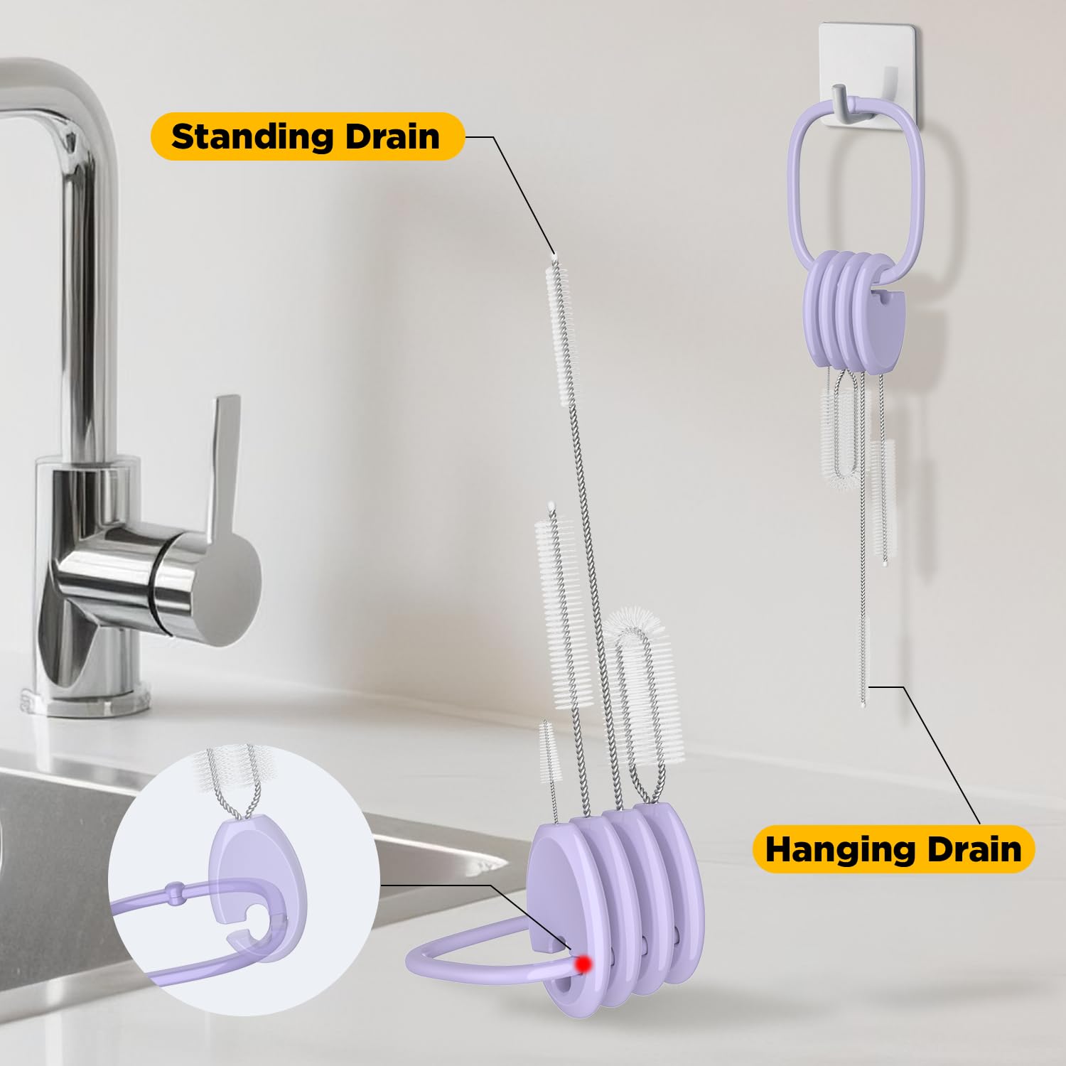 VOGOGE Hang/dry design promotes hygienic, space-saving storage after use.