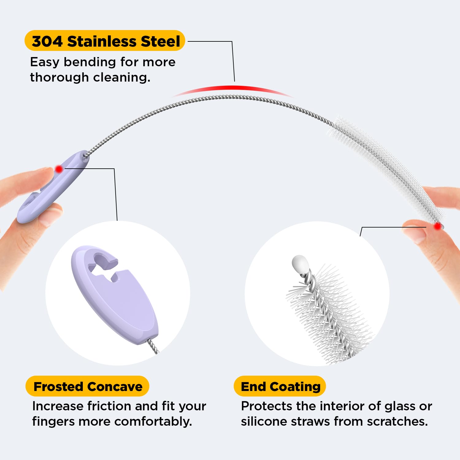 VOGOGE detail brush reaches tight spaces on cups and bottles.