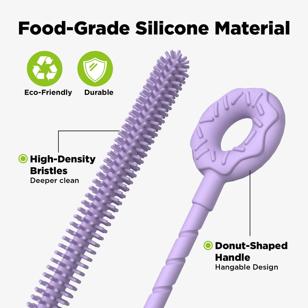 VOGOGE extra-long 10 inch straw cleaner reaches deep inside for complete cleaning