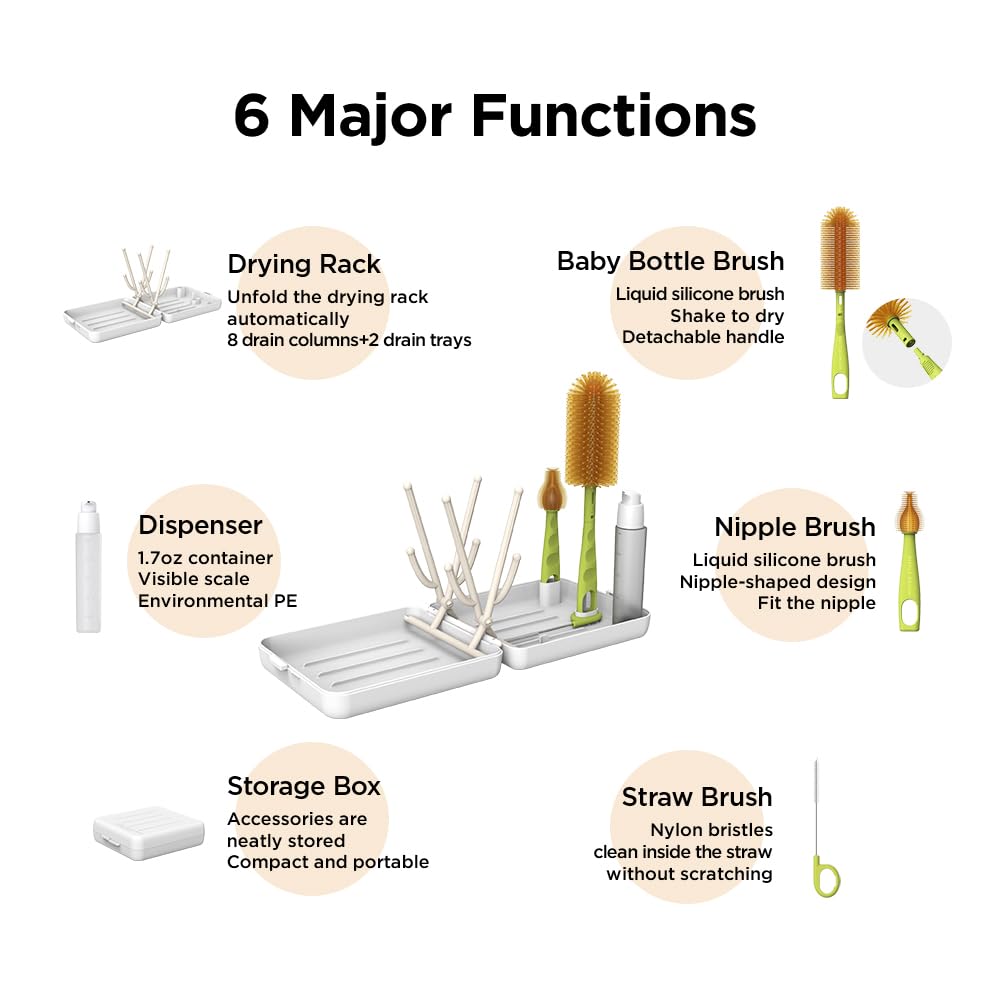 VOGOGE nipple brush ensures gentle, precise bottle cleaning