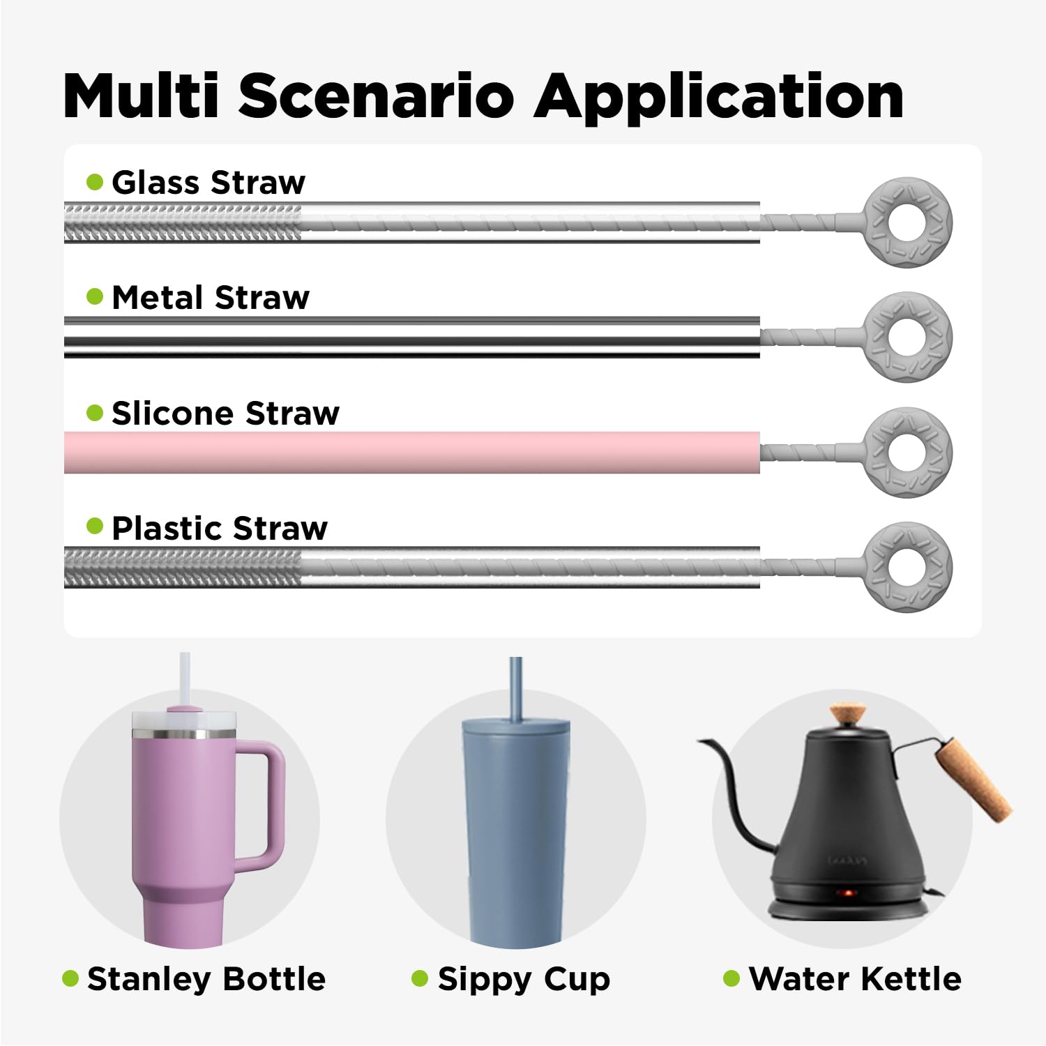 VOGOGE straw cleaner features a hanging hole for easy air-dried storage.