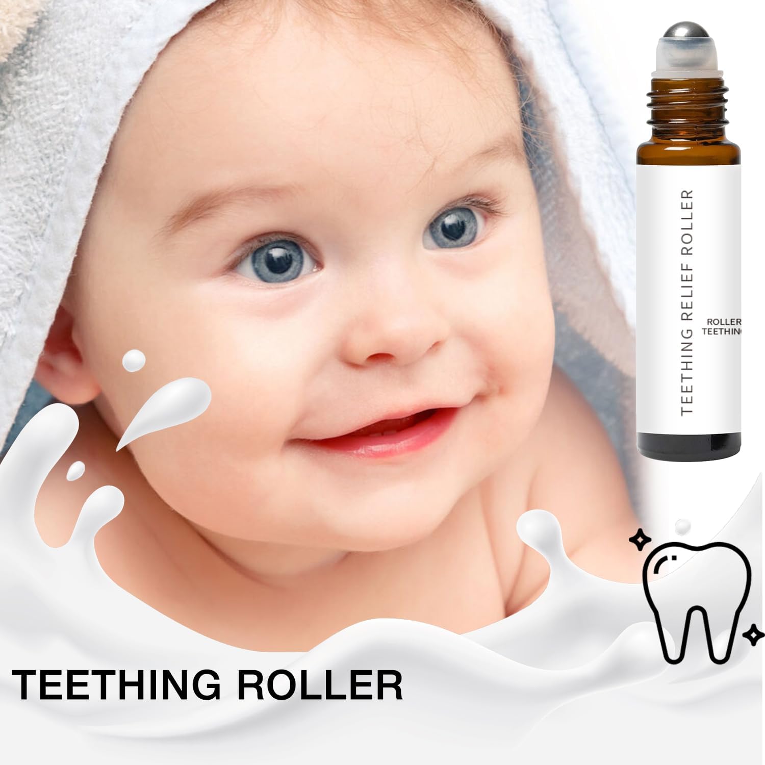 VOGUZY Velaria teething roller baby-gums-use demonstrates targeted comfort during teething