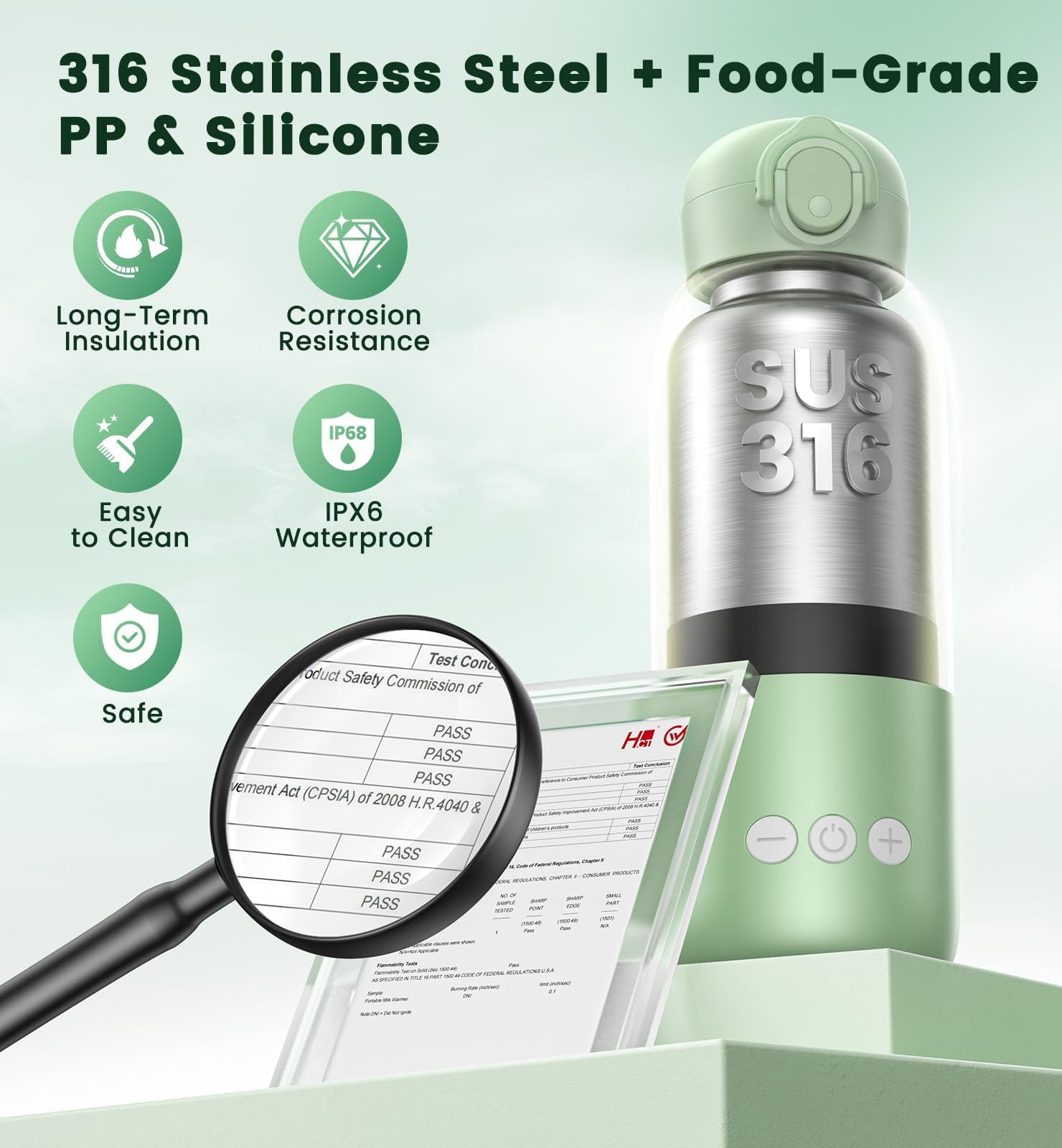 Voice-tank 316 stainless steel body for durable warming