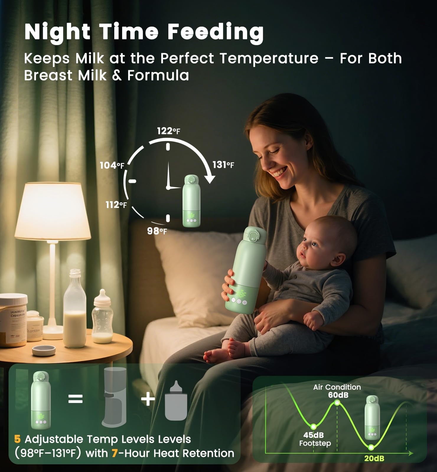 Voice-tank cordless travel warmer with USB-C charging