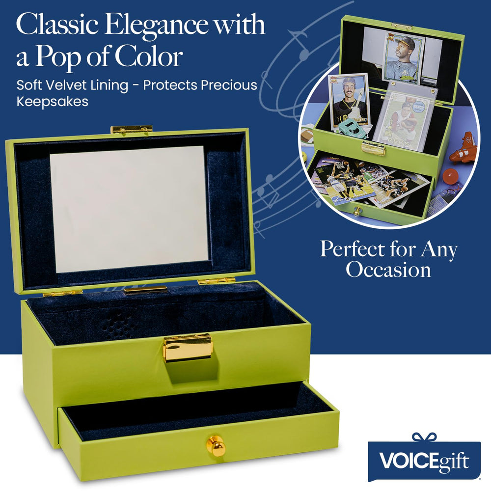 VoiceGift memory box green engineered wood construction for sturdy keepsakes