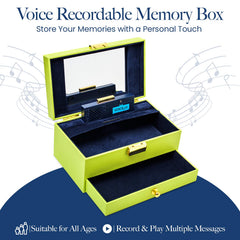 VoiceGift memory box green removable recorder enables easy voice message recording