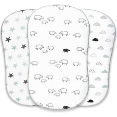 VOLHA & CO bassinet sheets pack universal-fit view, compatible with Halo Bassinest Swivel Sleeper.