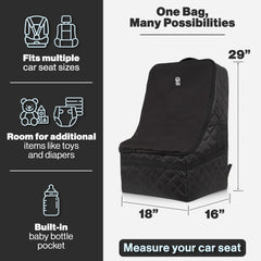 V VOLKGO universal-fit car seat travel bag fits infant and booster seats including Graco models.