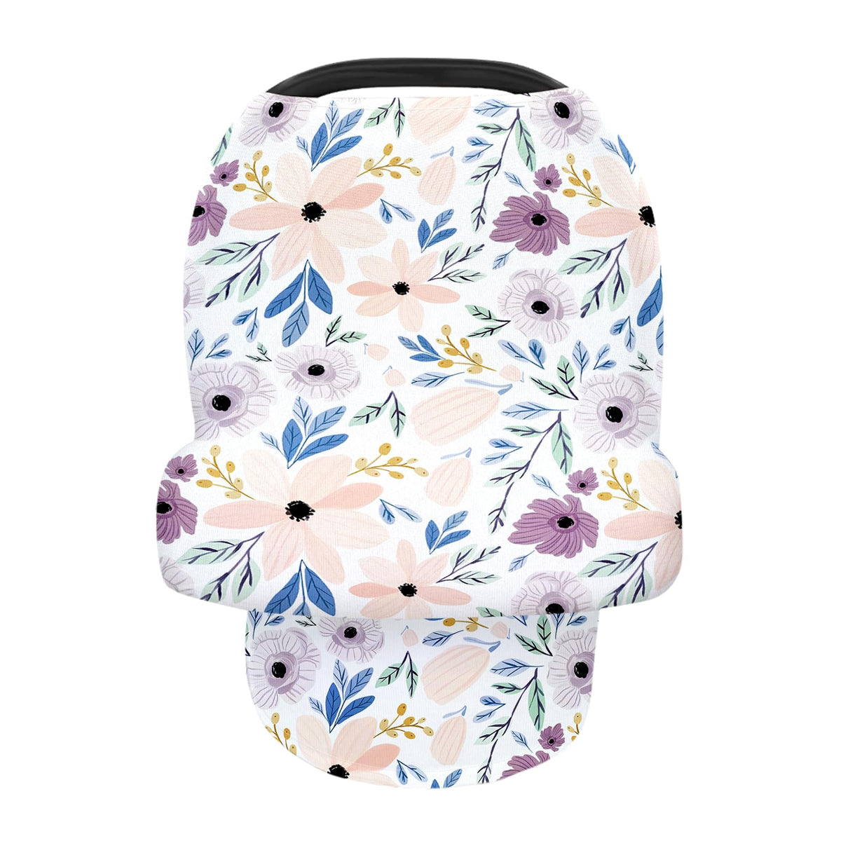 Vollmic car seat cover with privacy floral purple provides full coverage and shade.