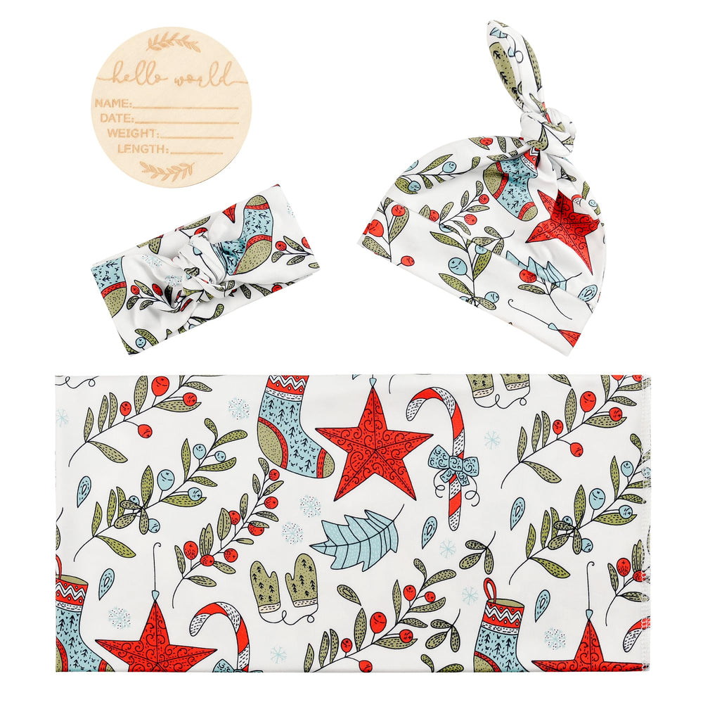 Vollmic stretchy knit swaddle blanket demonstrated for easy, secure wrapping