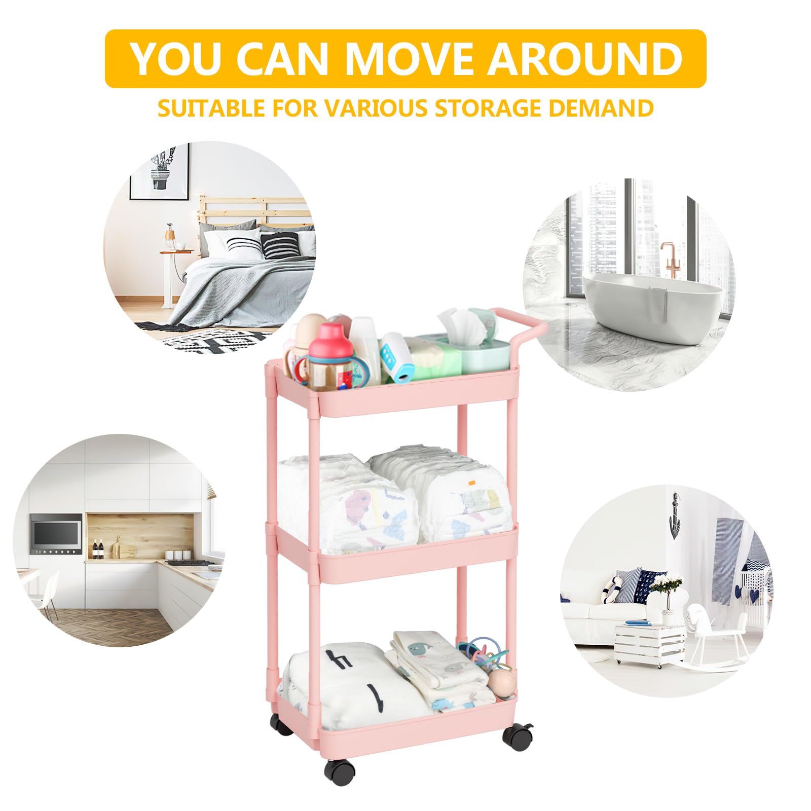 Volnamal diaper caddy beside changing table fits nursery layout and ease