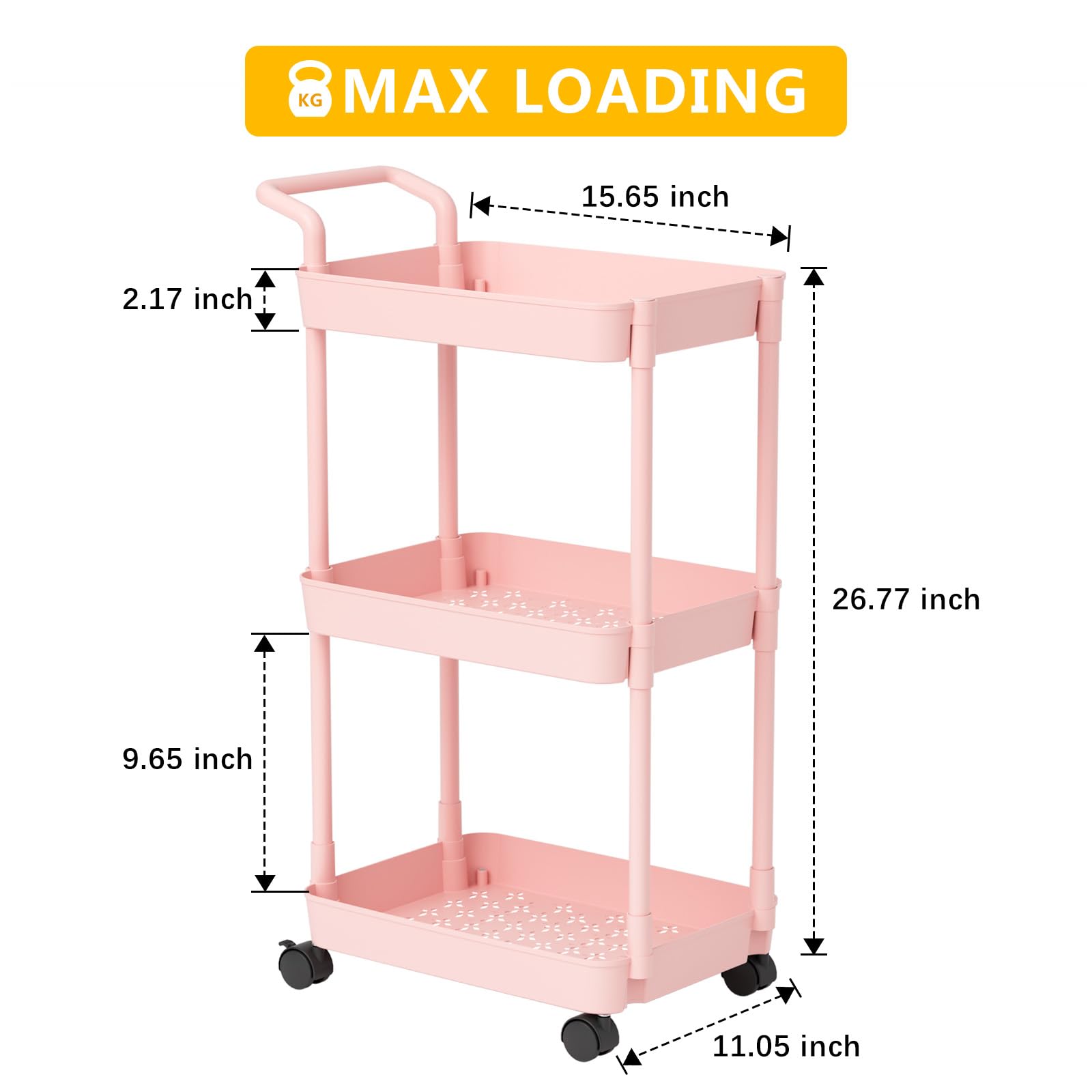 Volnamal diaper cart 3-tier structure keeps baby items neatly organized