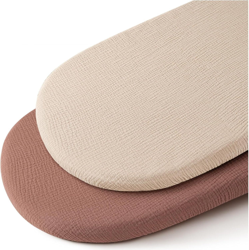 VOMARHUG muslin bassinet sheets close-up shows soft cotton comfort for baby sleep