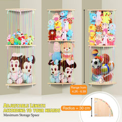 VOMELON corner wall hanging net showcases plush display while saving floor space