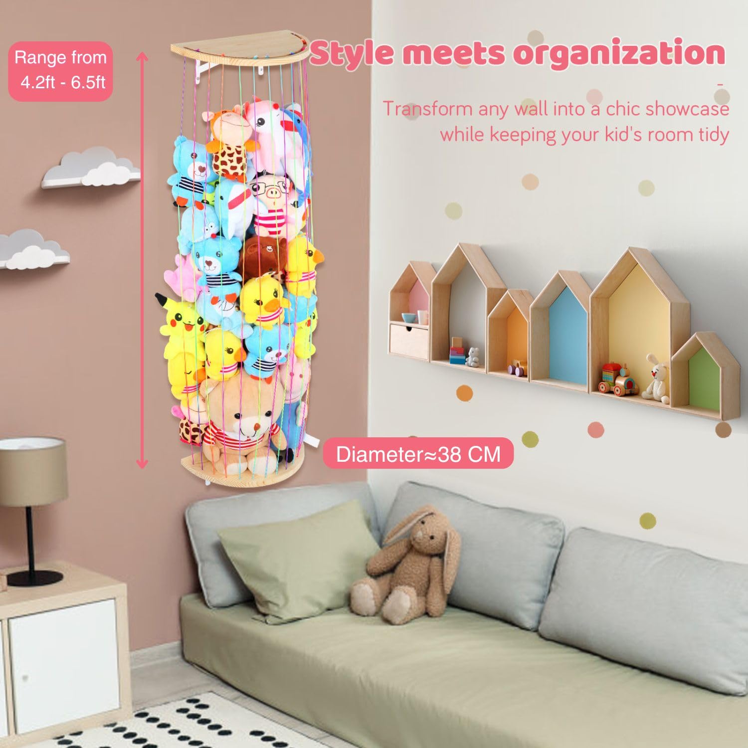 VOMELON wooden board frame with half-circle design in nursery decor
