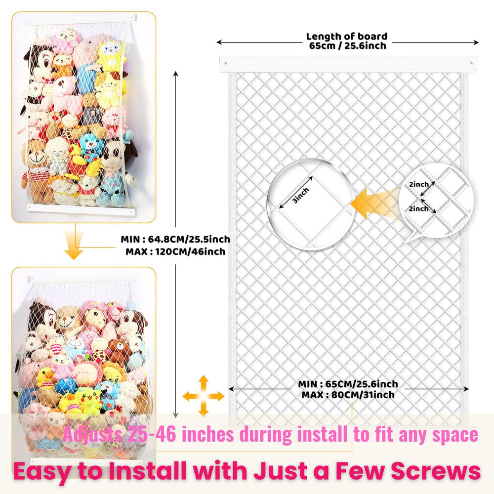 VOMELON nursery-ready plush toy net helps keep favorites within reach.