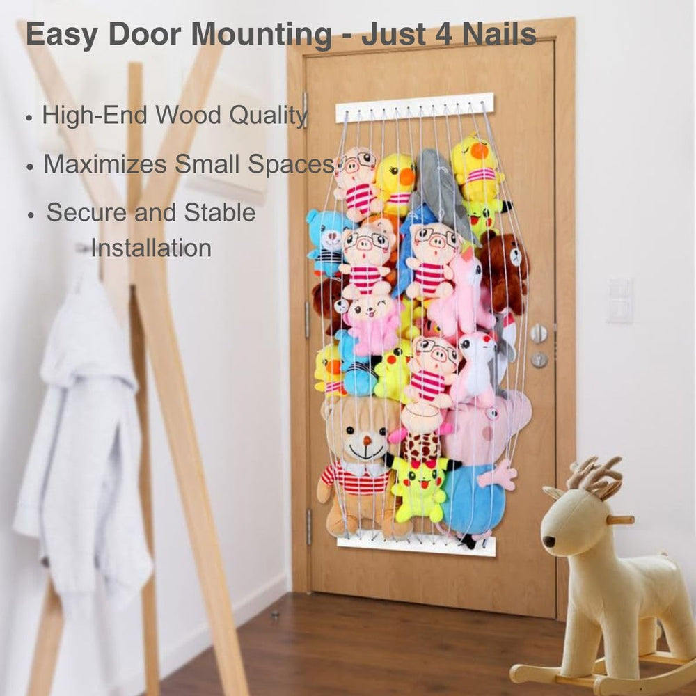 VOMELON wall or door install demonstrates versatile nursery storage solution.