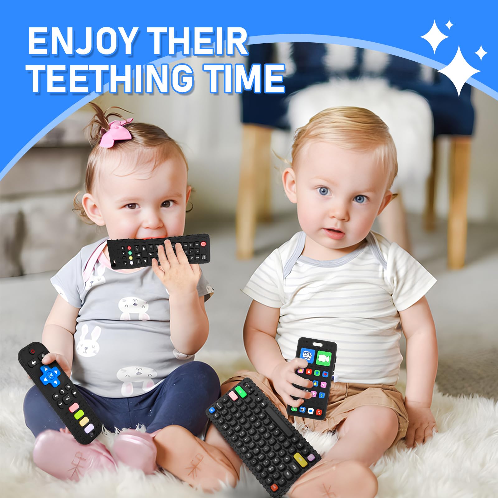 VoMii baby gum relief teether, promotes gentle chewing and calming moments.