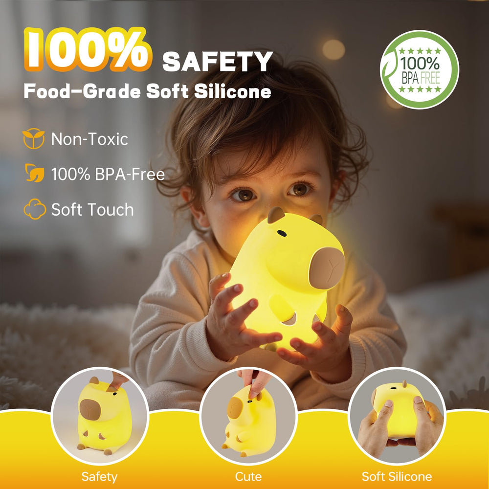 VoMii Capybara Night Light dimmable mode, gentle evening illumination.