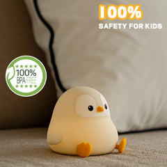 VoMii Penguin Night Light USB rechargeable design for cordless convenience.