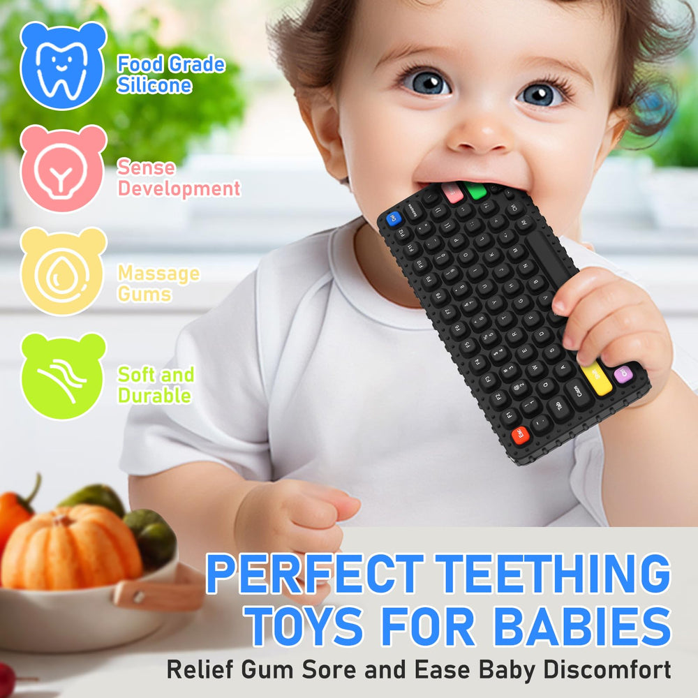 VoMii soft durable teething toy, easy grasp for little hands.