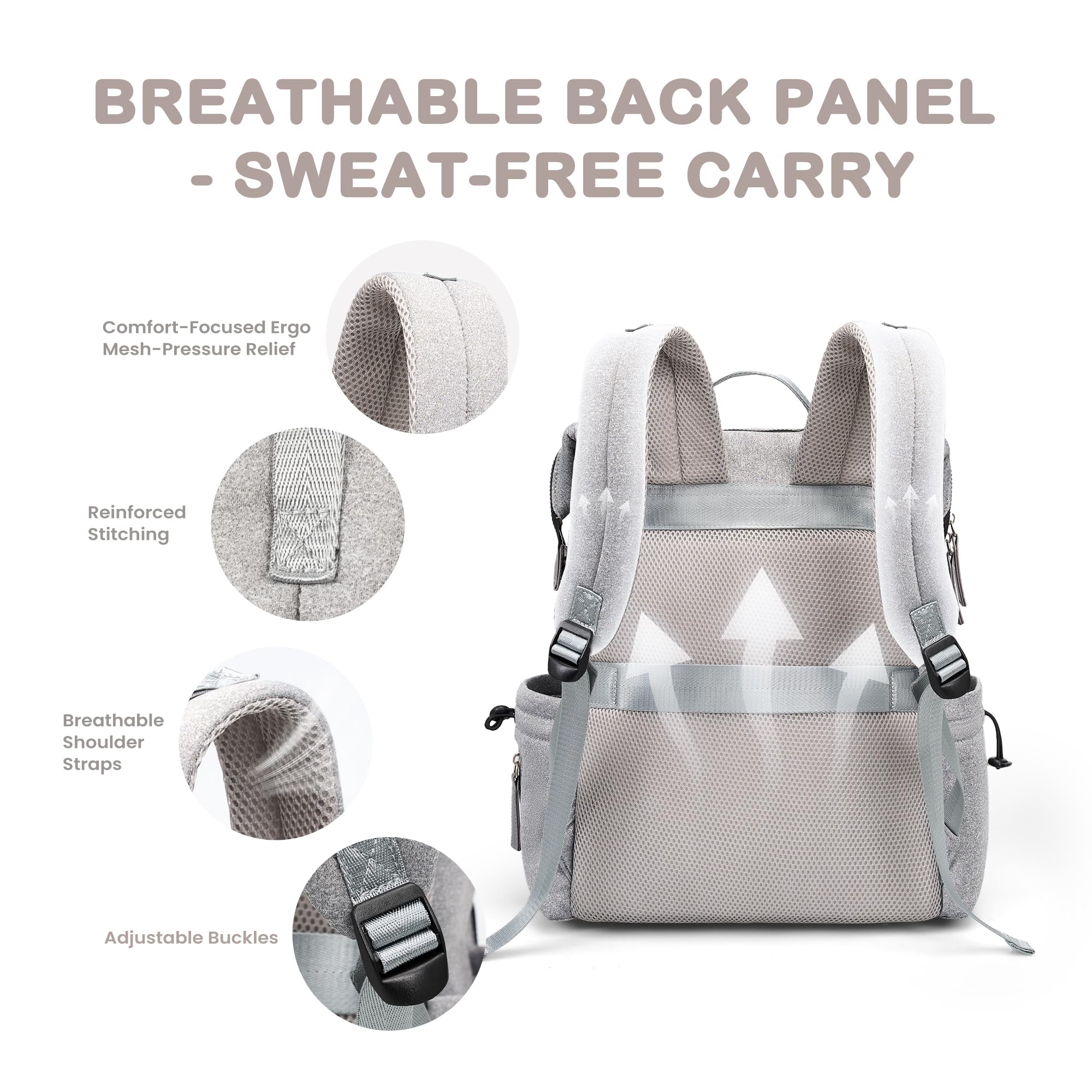 VONAL padded breathable straps reduce shoulder strain during long days.