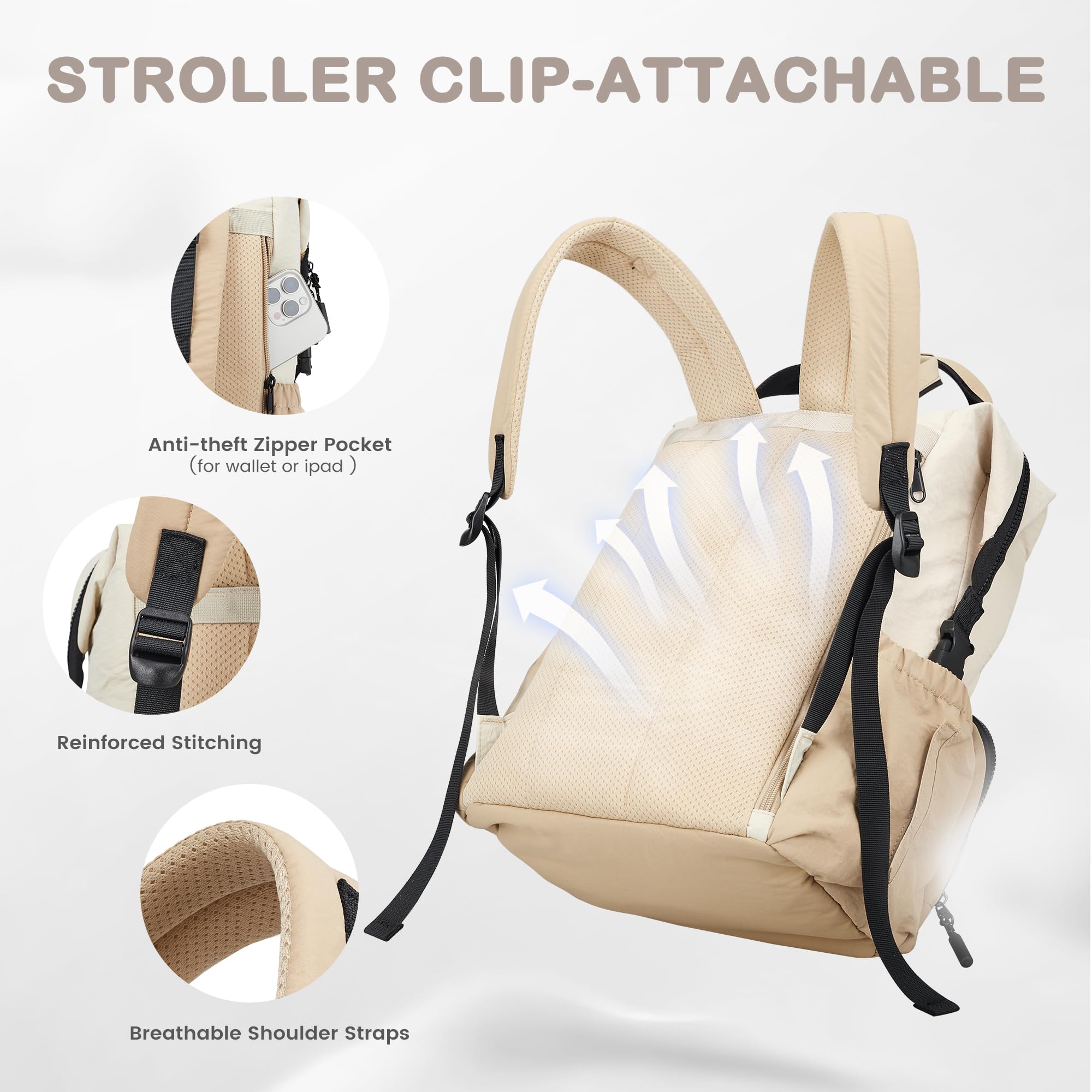 VONAL Khiki bag worn as backpack, tote, or shoulder for versatile use