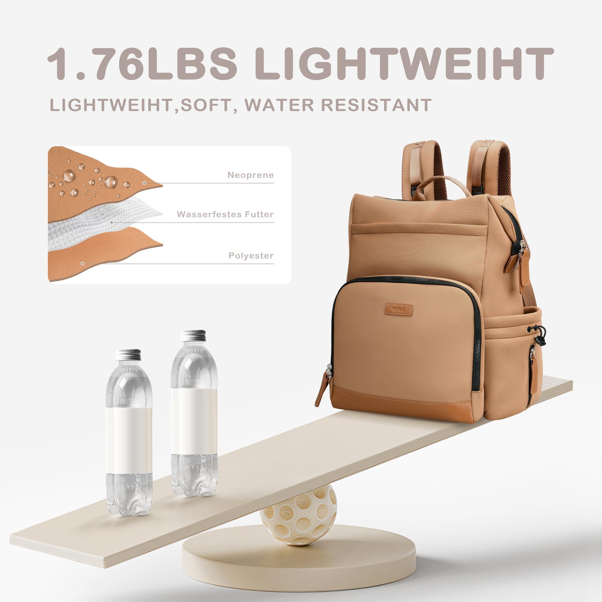 VONAL brown colorway fits both parents for everyday outings
