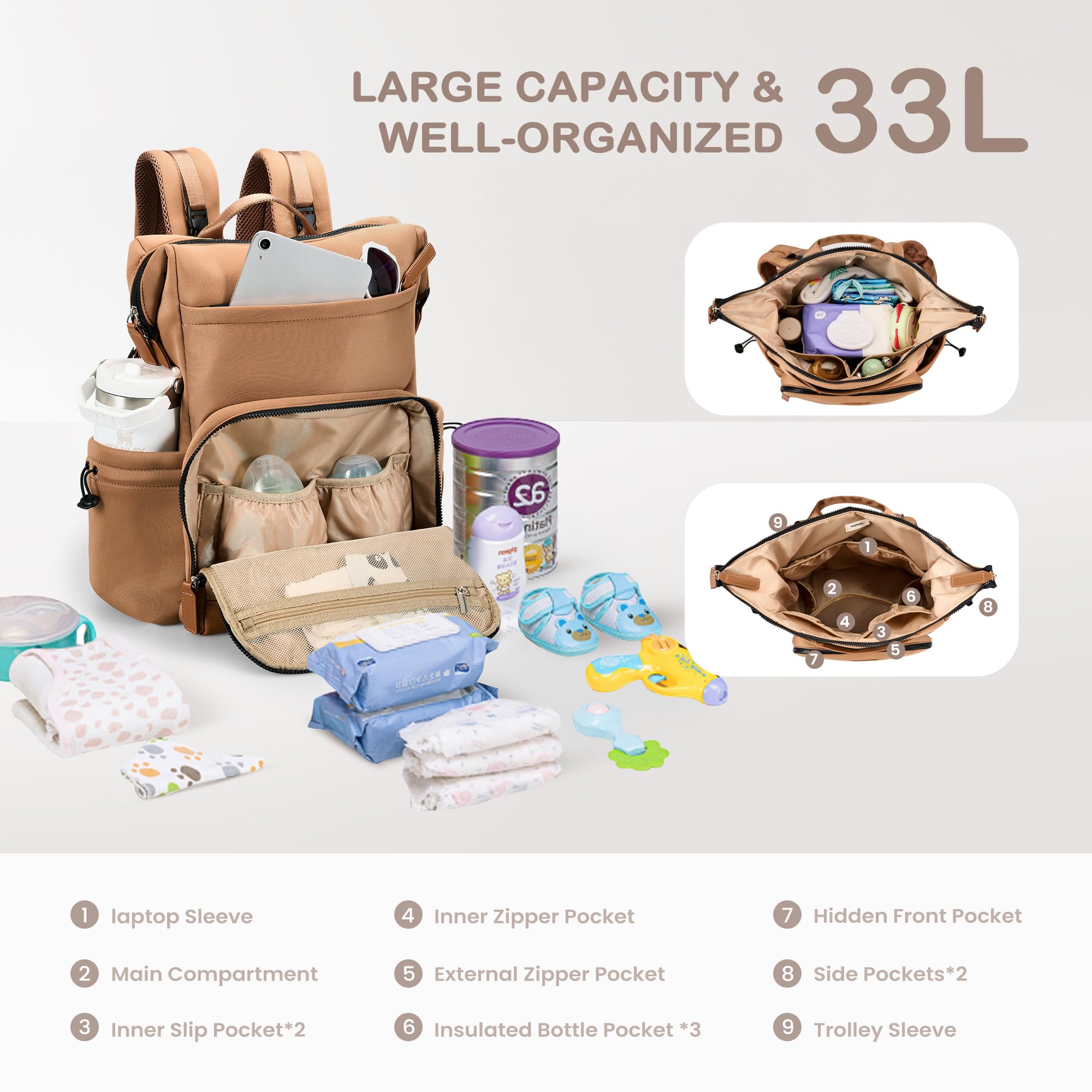 VONAL included changing pad for hygienic diaper changes