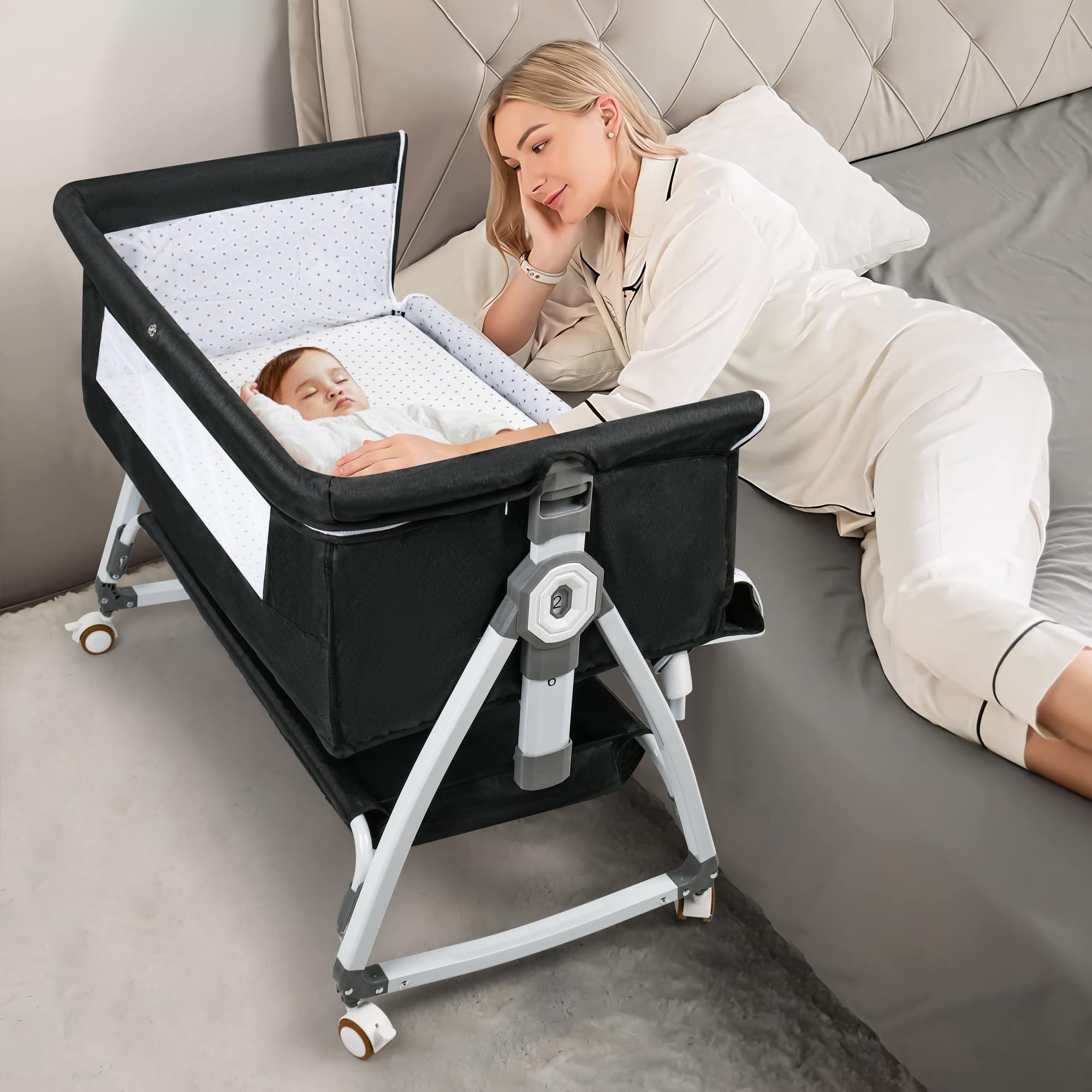 VOOI canopy and storage basket add cozy privacy and organization