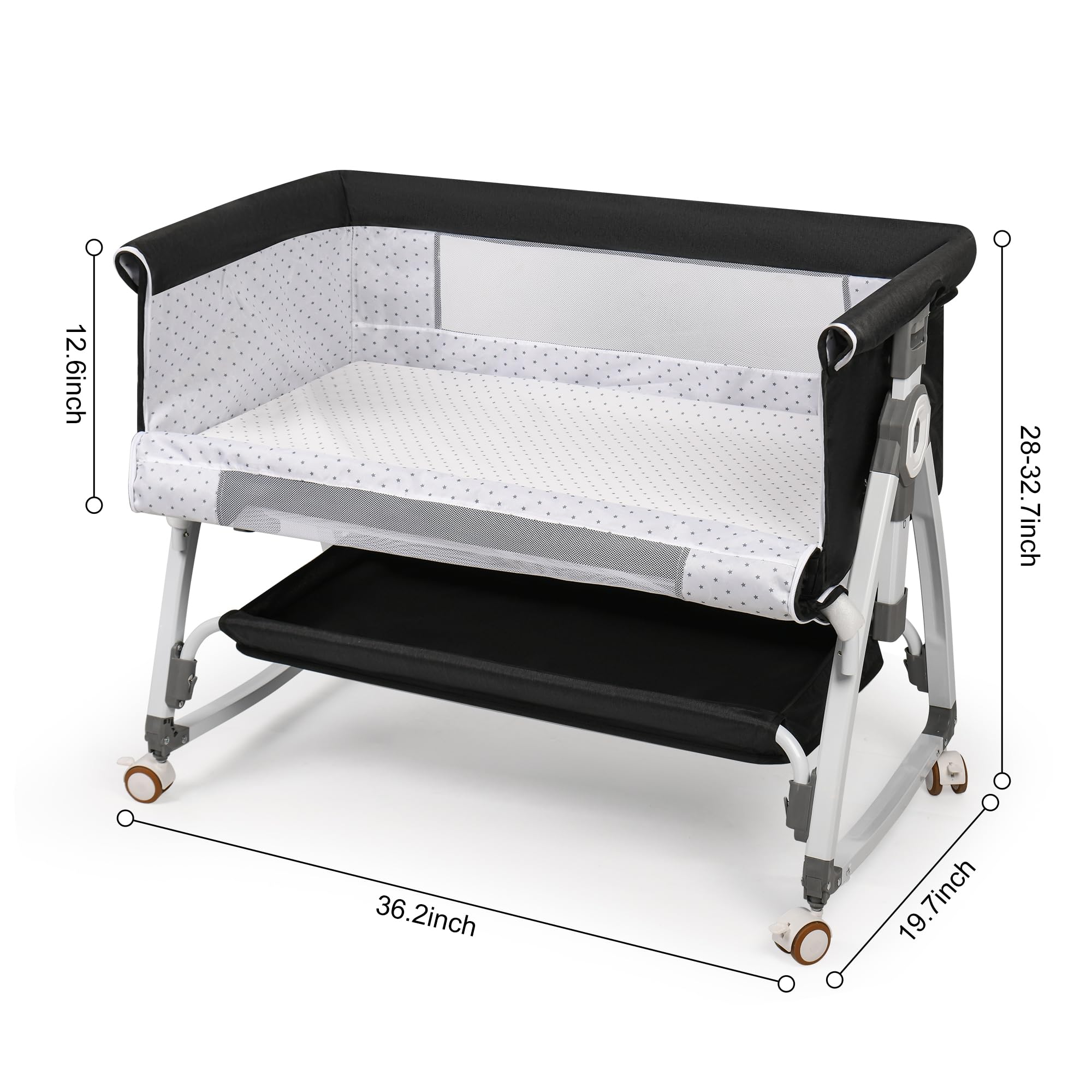 VOOI portable bassinet with wheels makes room-to-room movement effortless
