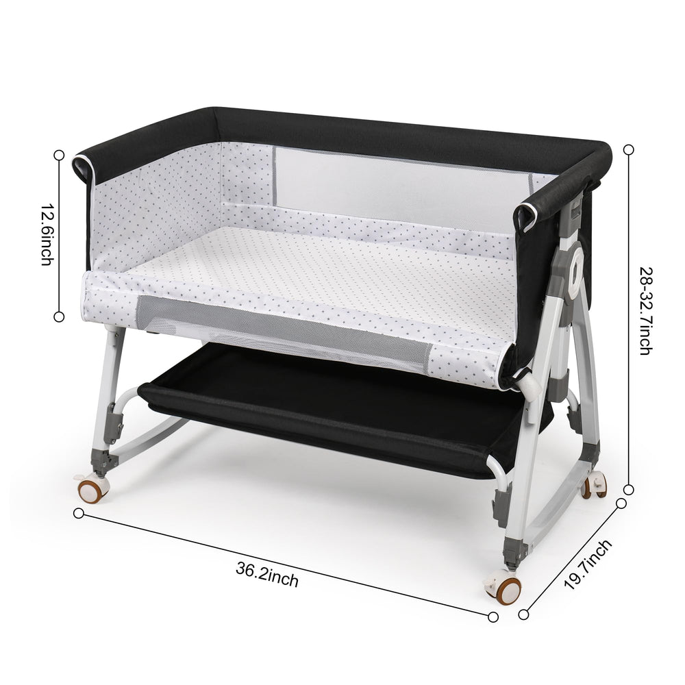 VOOI portable bassinet with wheels makes room-to-room movement effortless