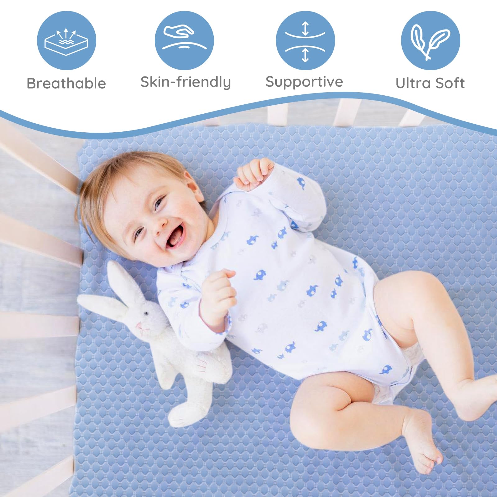 voomf crib mattress fits standard cribs and toddler beds for versatile use