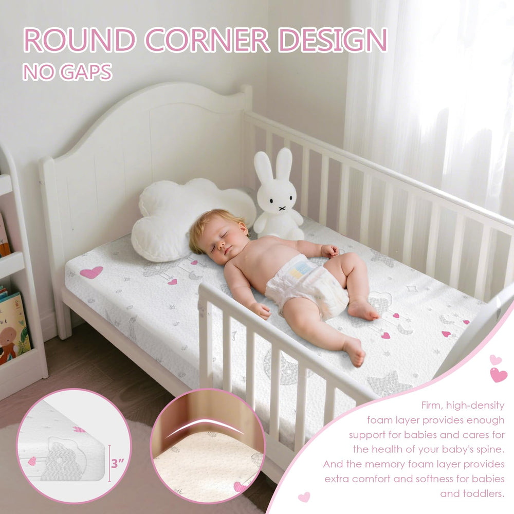 voomf Pack N Play mattress baby sleep scene shows cozy, secure space for naps.