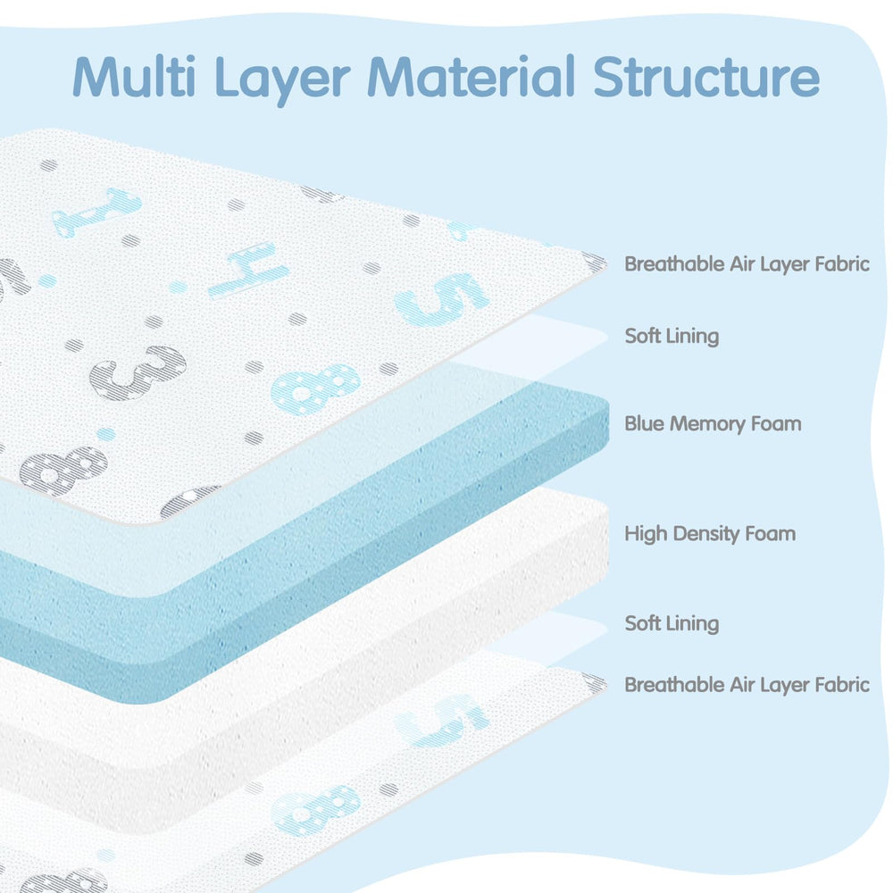 voomf Pack N Play mattress dual-sided baby-firm surface for spine support