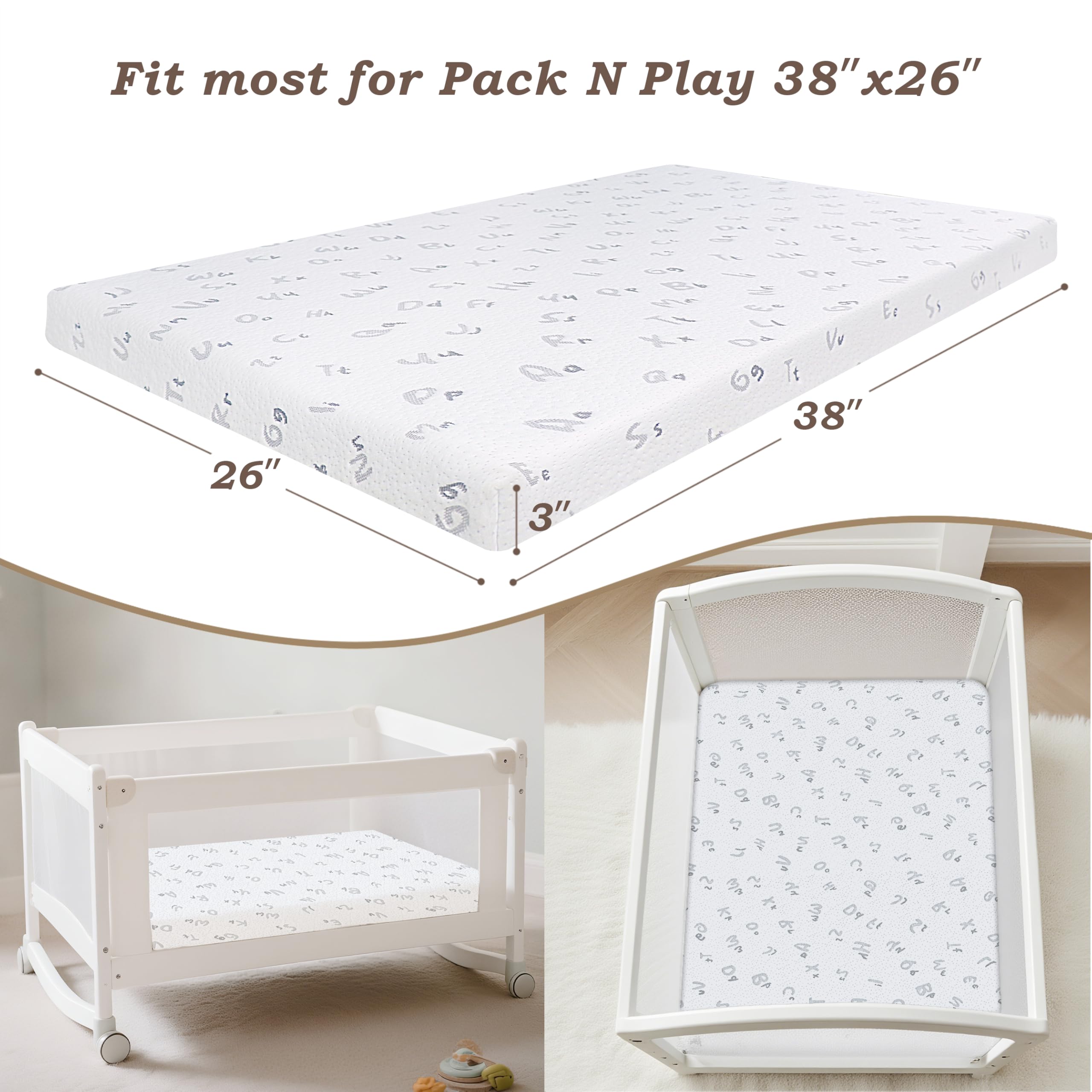 voomf pack and play mattress non-slip bottom secures in place during restless nights