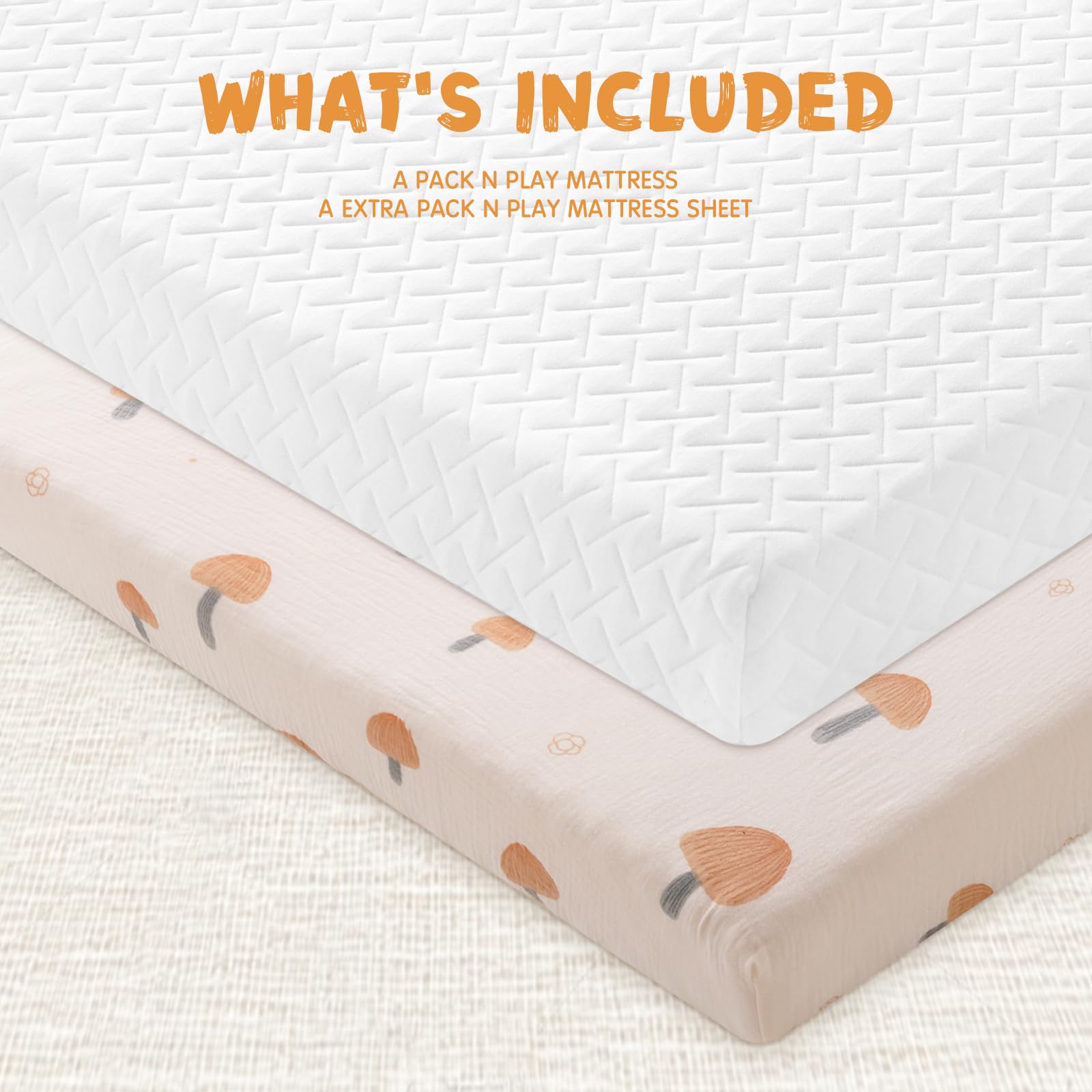 voomf pack n play mattress pad size 38x26 demonstrates snug, secure fit.