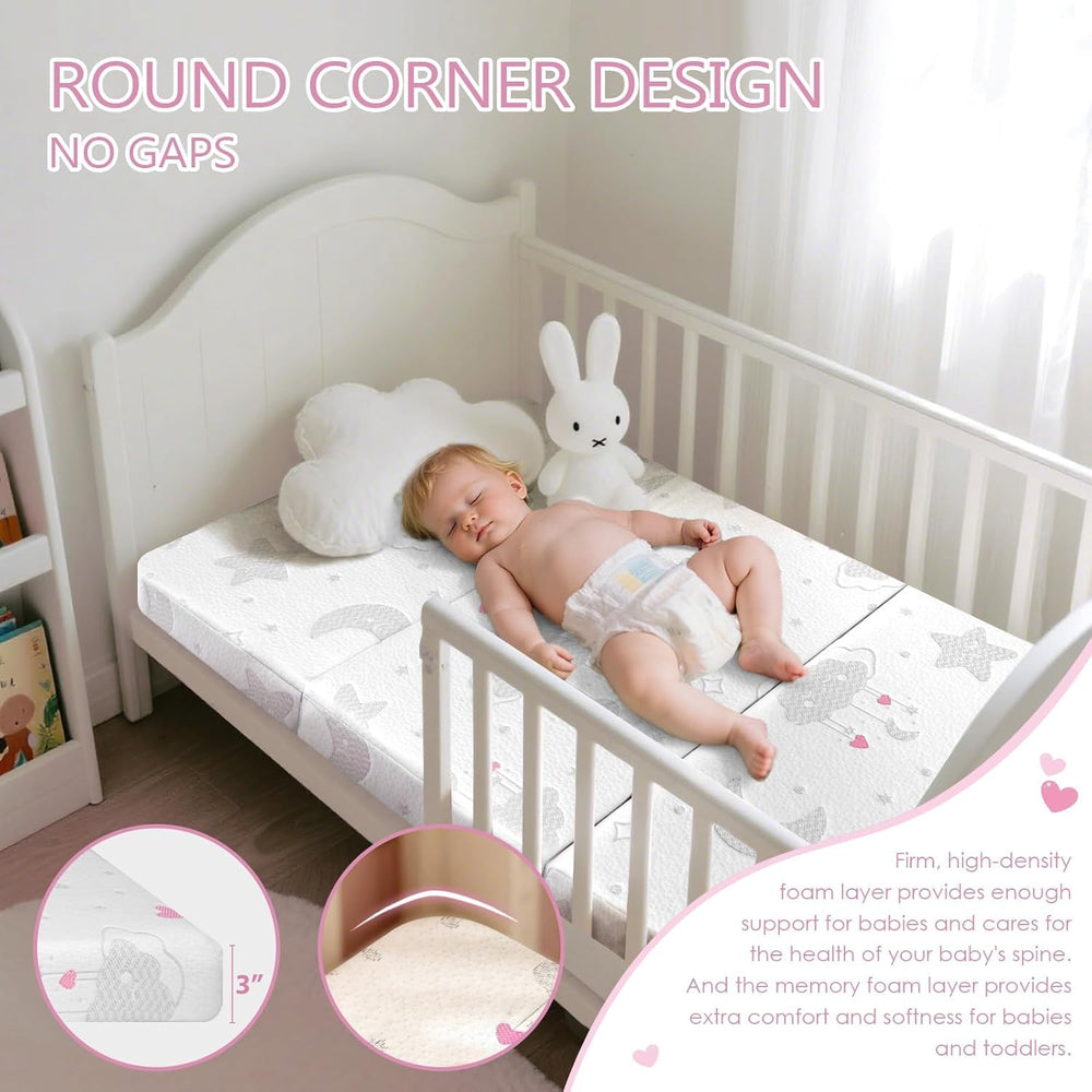 voomf safe rounded edges on the pack n play mattress for secure play