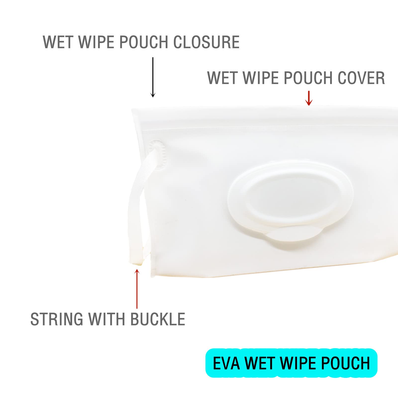 VOONGOR wet wipe pouch hanging loop shown for stroller attachment