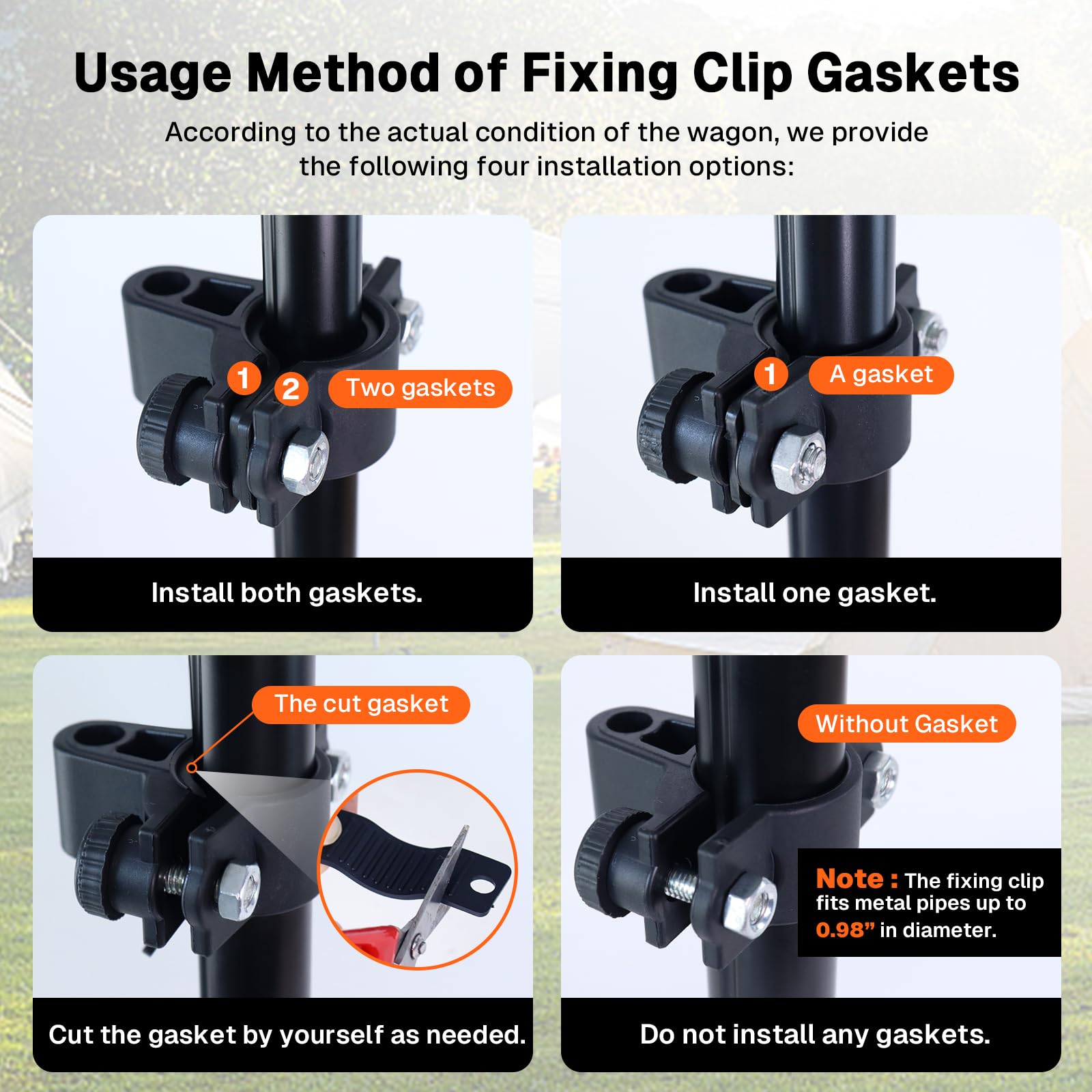 VOONKE wagon canopy cover adjustable clamps securing fit