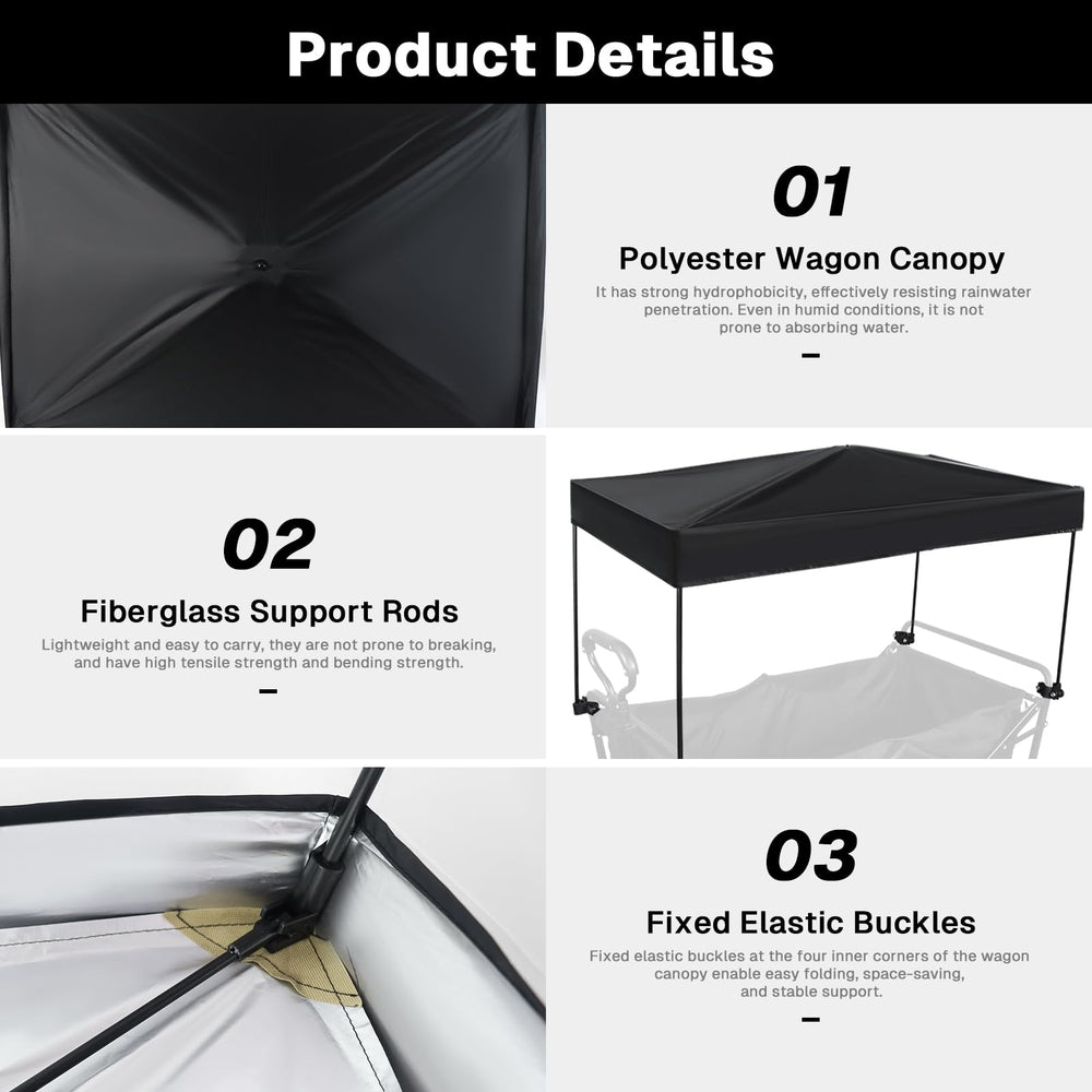 VOONKE wagon canopy cover assembly easy setup on wagon frame