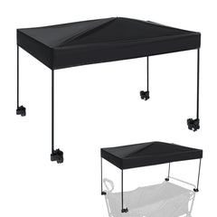 VOONKE wagon canopy fabric close-up highlights UV protection for sunny garden outings.