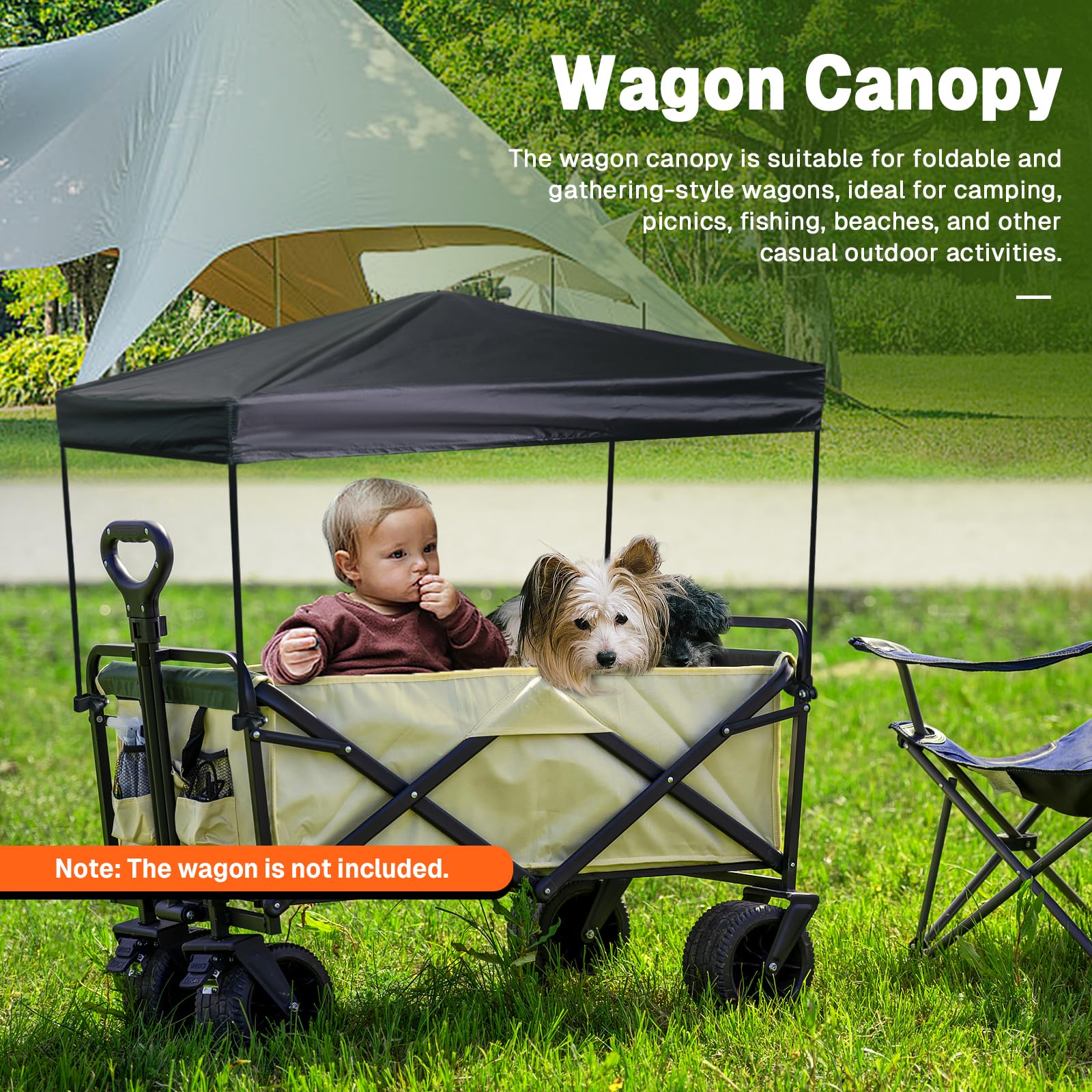 VOONKE outdoor scene shows shade and gear protection for a family picnic.