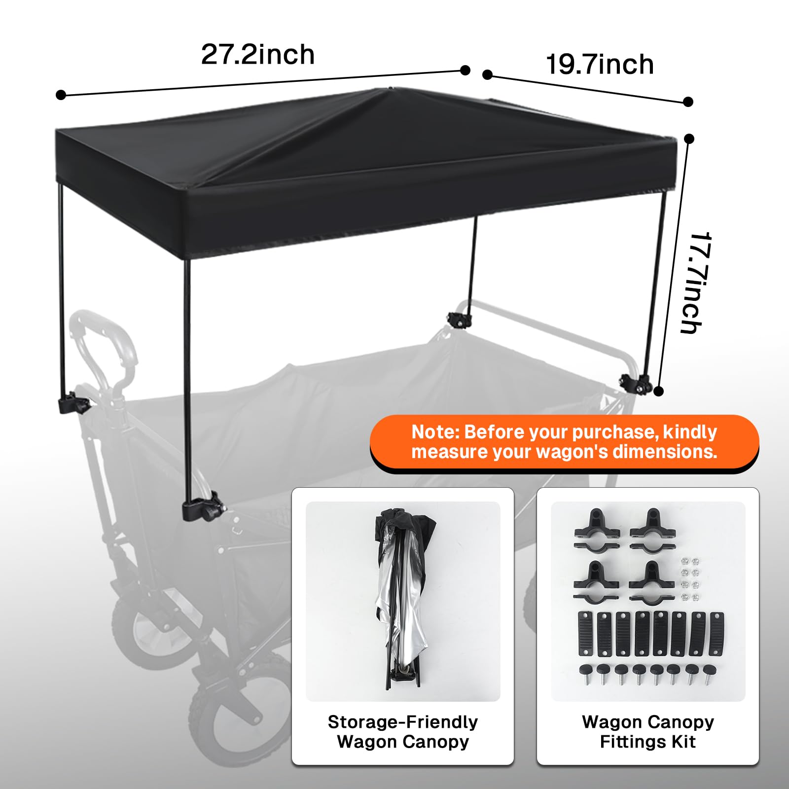 VOONKE wagon canopy demonstrates rain resistance with water-repellent fabric during damp days.
