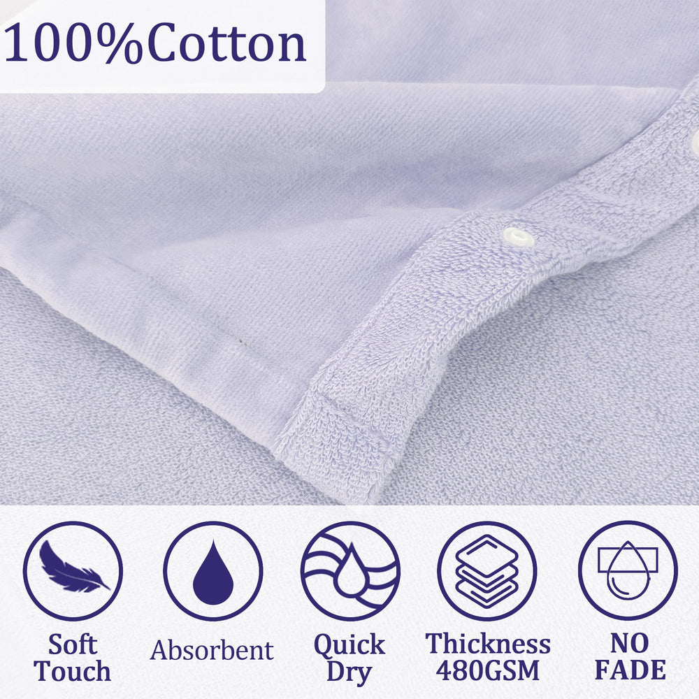 VOOVA & MOVAS toddler-use purple poncho towel offers quick-dry comfort after swimming.