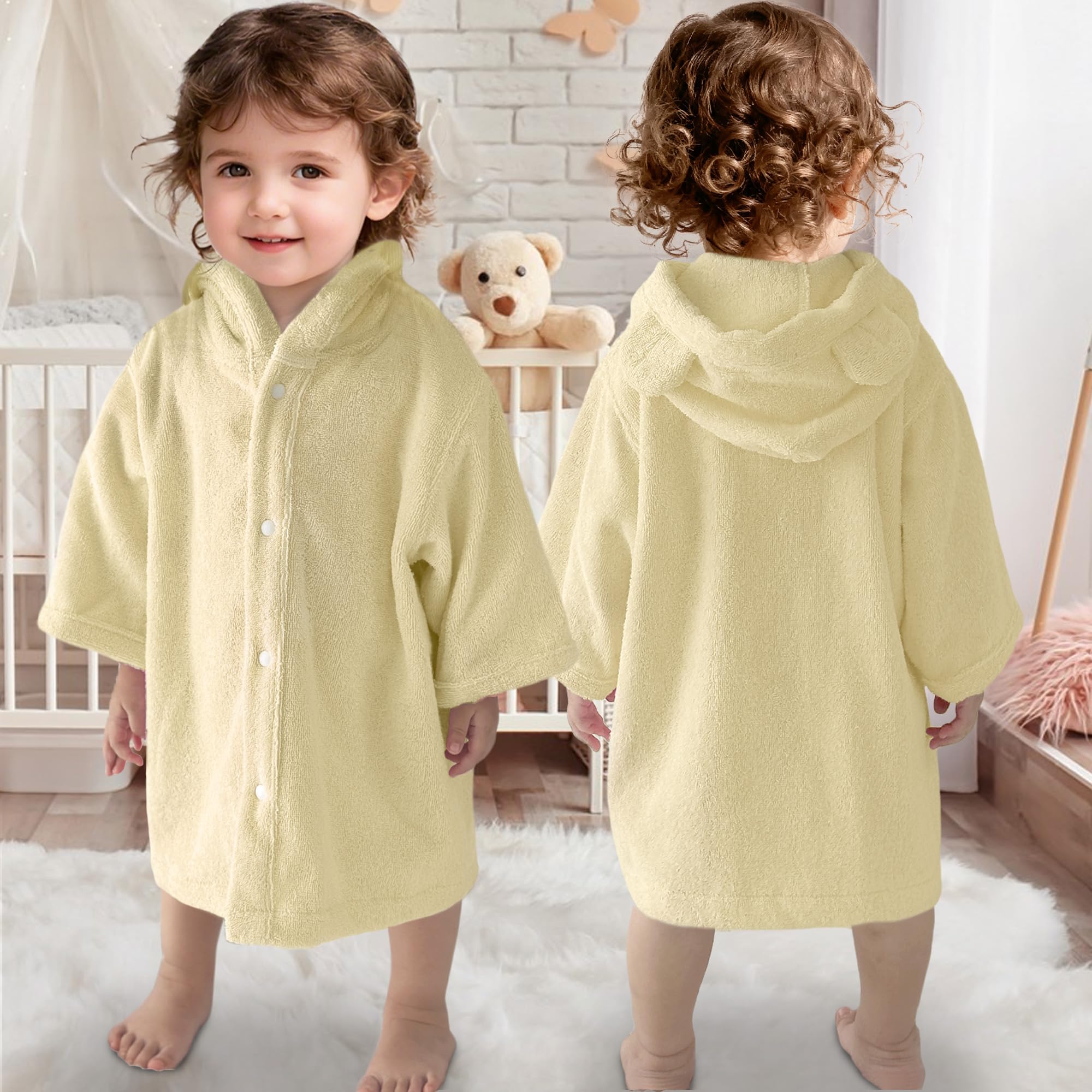 VOOVA & MOVAS baby hooded towel with bear ear; cozy warmth after baths